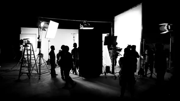 Video production behind the scenes or b-roll or making of TV commercials