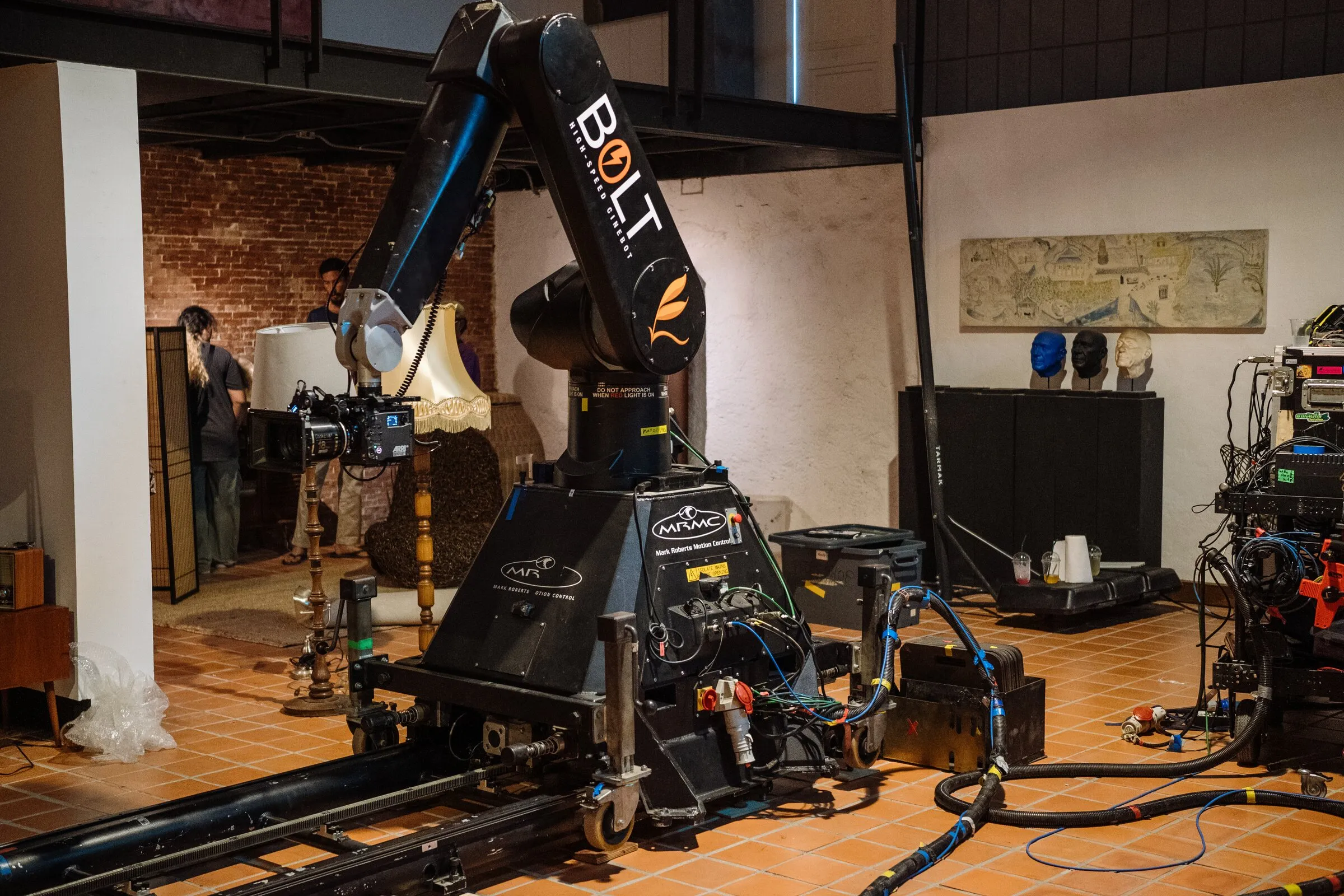 MRMC Bolt camera robot on its track on a music video set