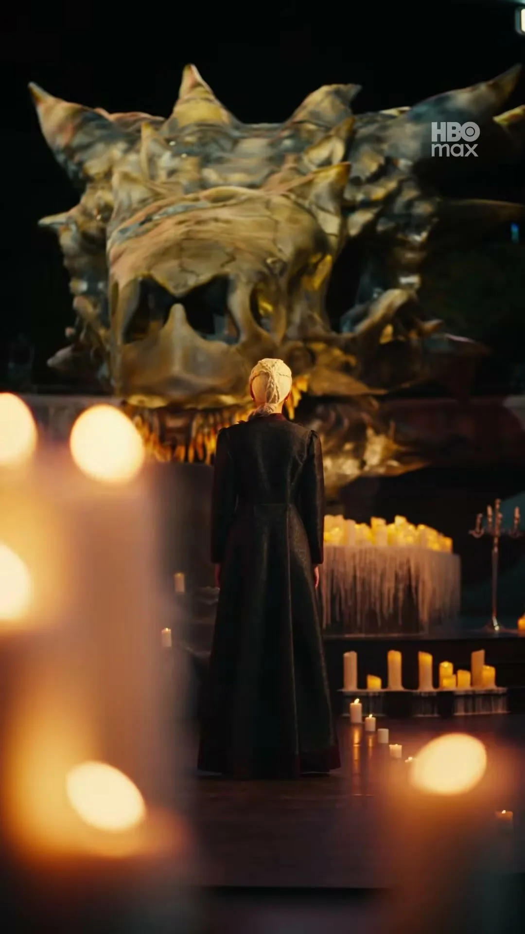 The dragon skull and hundreds of candles