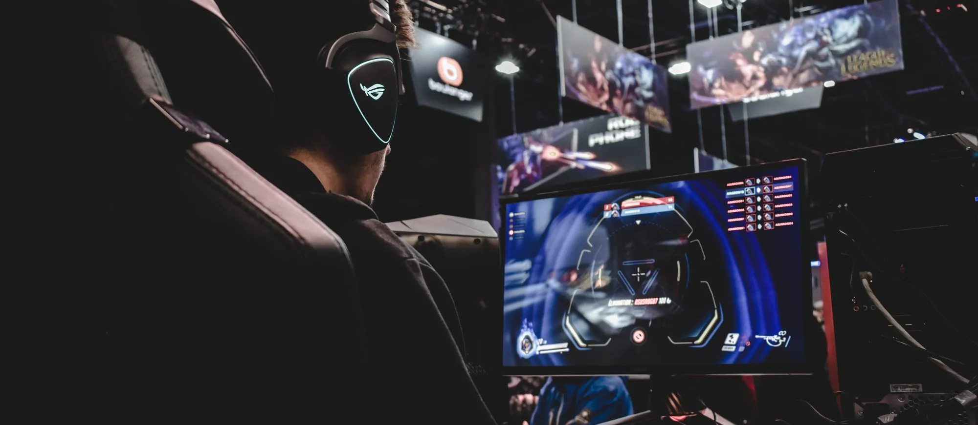 Esports event with players at their screens in Bangkok