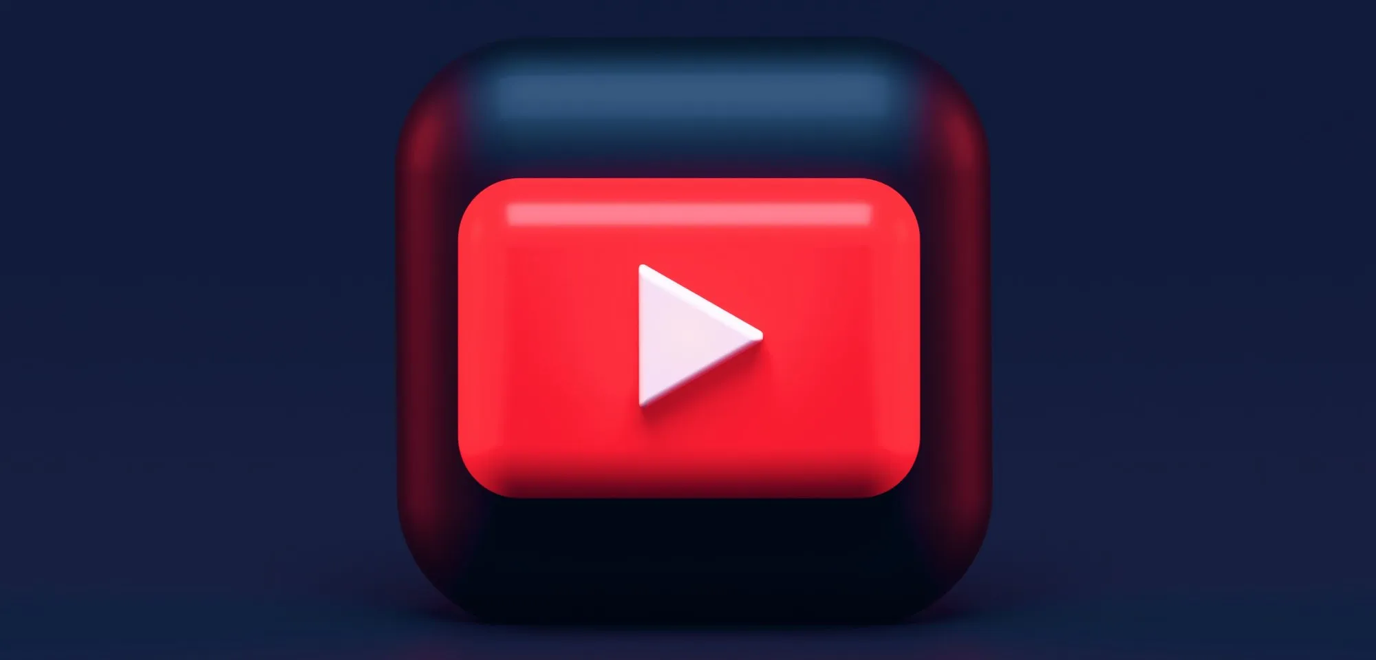 YouTube play button logo on a dark blue background