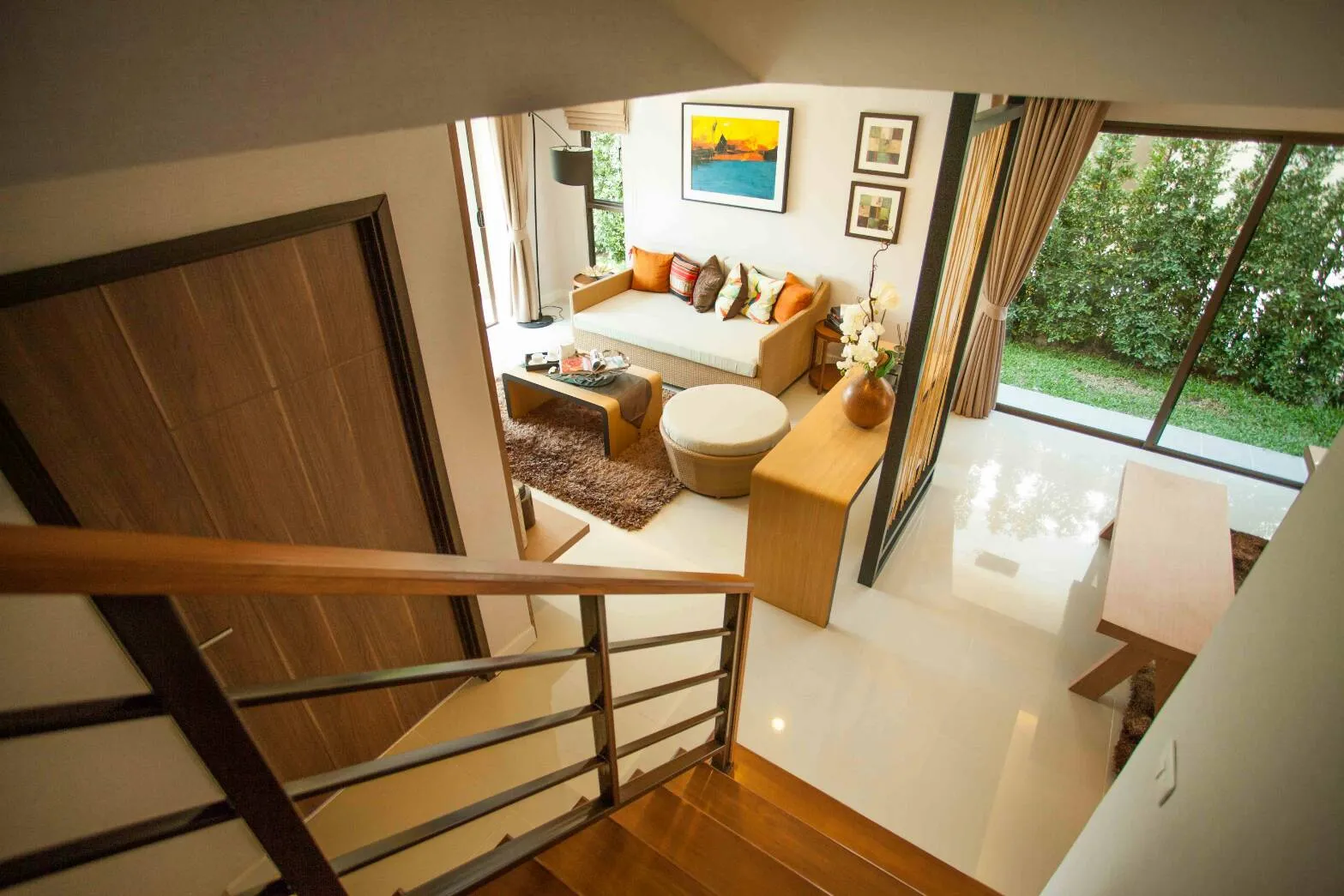 Living room seen from the staircase