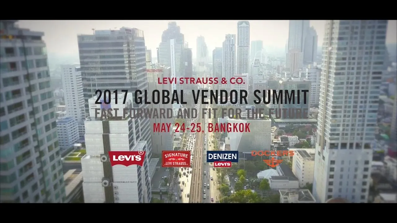 Levi Strauss & Co. 2017 Global Vendor Summit title over the Bangkok skyline