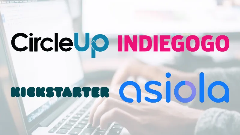 โลโก้แพลตฟอร์ม Crowdfunding: CircleUp, Indiegogo, Kickstarter และ Asiola